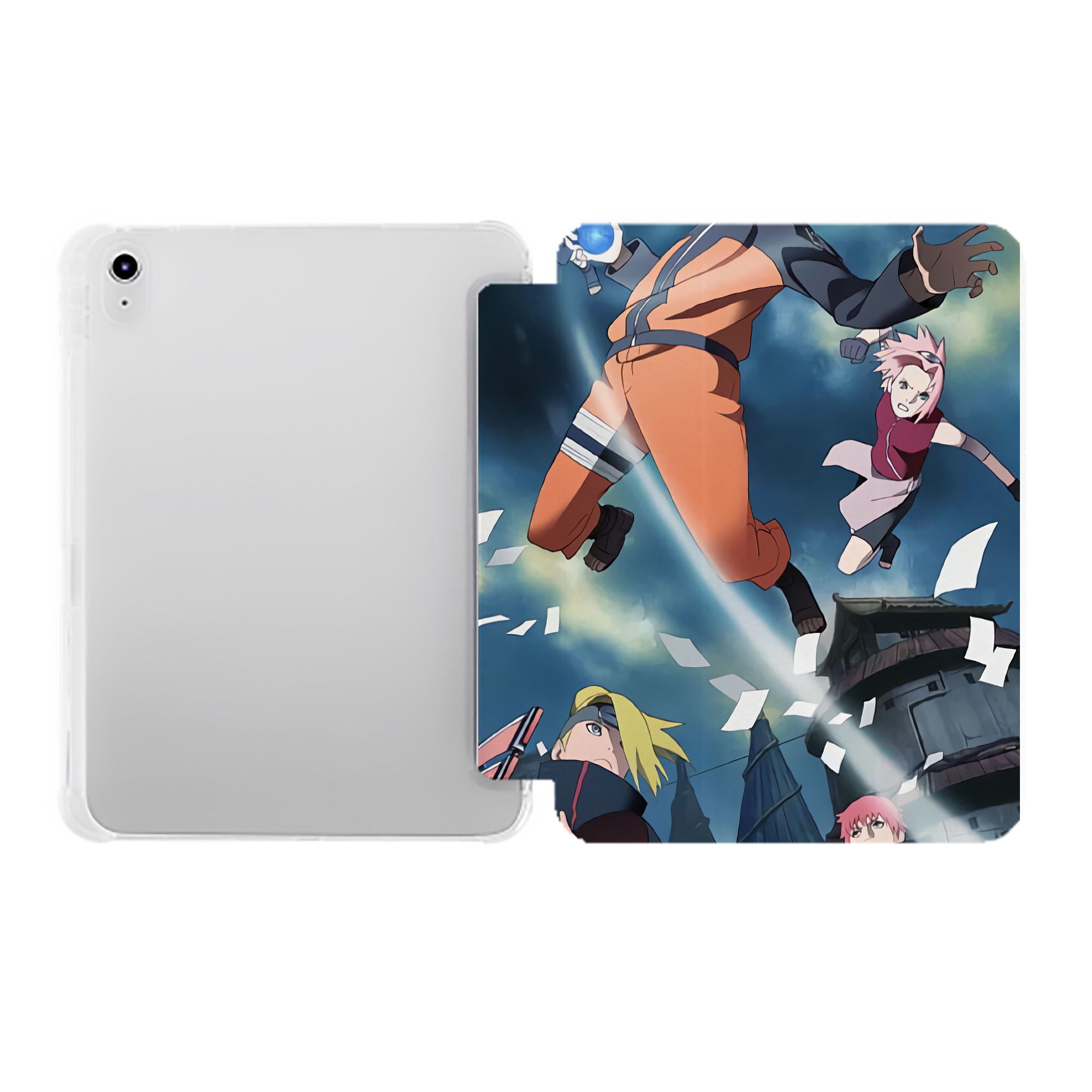 （画像用） NARUTO -ナルト- NARUTO -ナルト- 疾風伝 IPad ケース ペン収納付き 三つ折りスタンド PUレザー×シリコン 対応機種9.5/10.5/10.9インチ